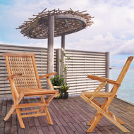 Teak Wood California Folding Arm Chair (set of 2) - Chic Teak