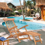 Teak Wood Titanic Outdoor Reclining Steamer Chair - Chic Teak