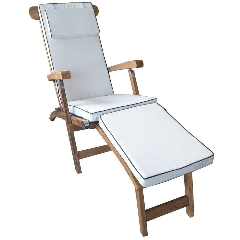 Teak Steamer Sunbrella Steamer Cushion Natte Grey Chine Sunbrella