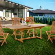 Teak Wood Kasandra Rectangular Extension Dining Table - Chic Teak