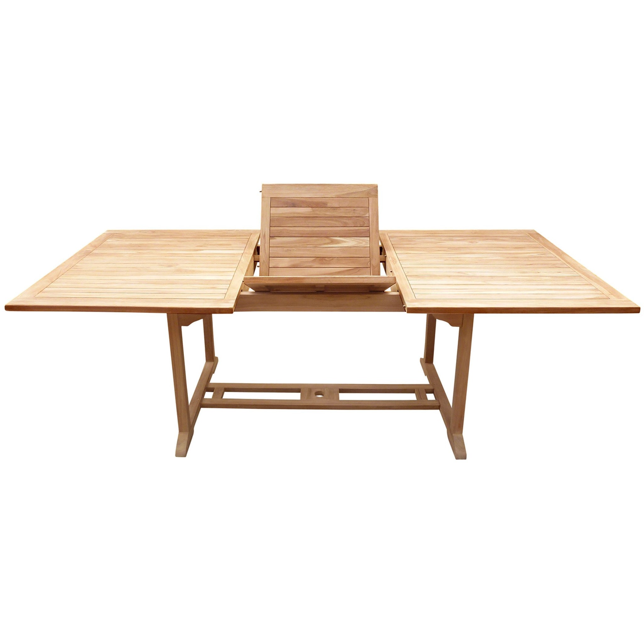 9 Piece Teak Wood Miami Patio Dining Set with Rectangular Extension ...