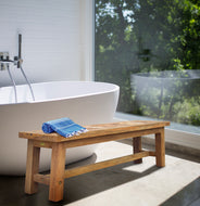 Recycled Teak Wood Castello Backless Bathroom Bench, 63 inch - Chic Teak