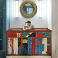Marina Del Rey Recycled Teak Wood Linen Cabinet with 3 doors and 3 drawers - Chic Teak