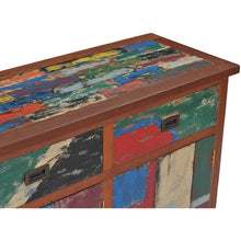 Marina Del Rey Recycled Teak Wood Linen Cabinet with 3 doors and 3 drawers