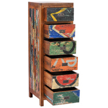 Marina del Rey Chest with 6 Vertical Drawers Made From Recycled Teak Wood Boats