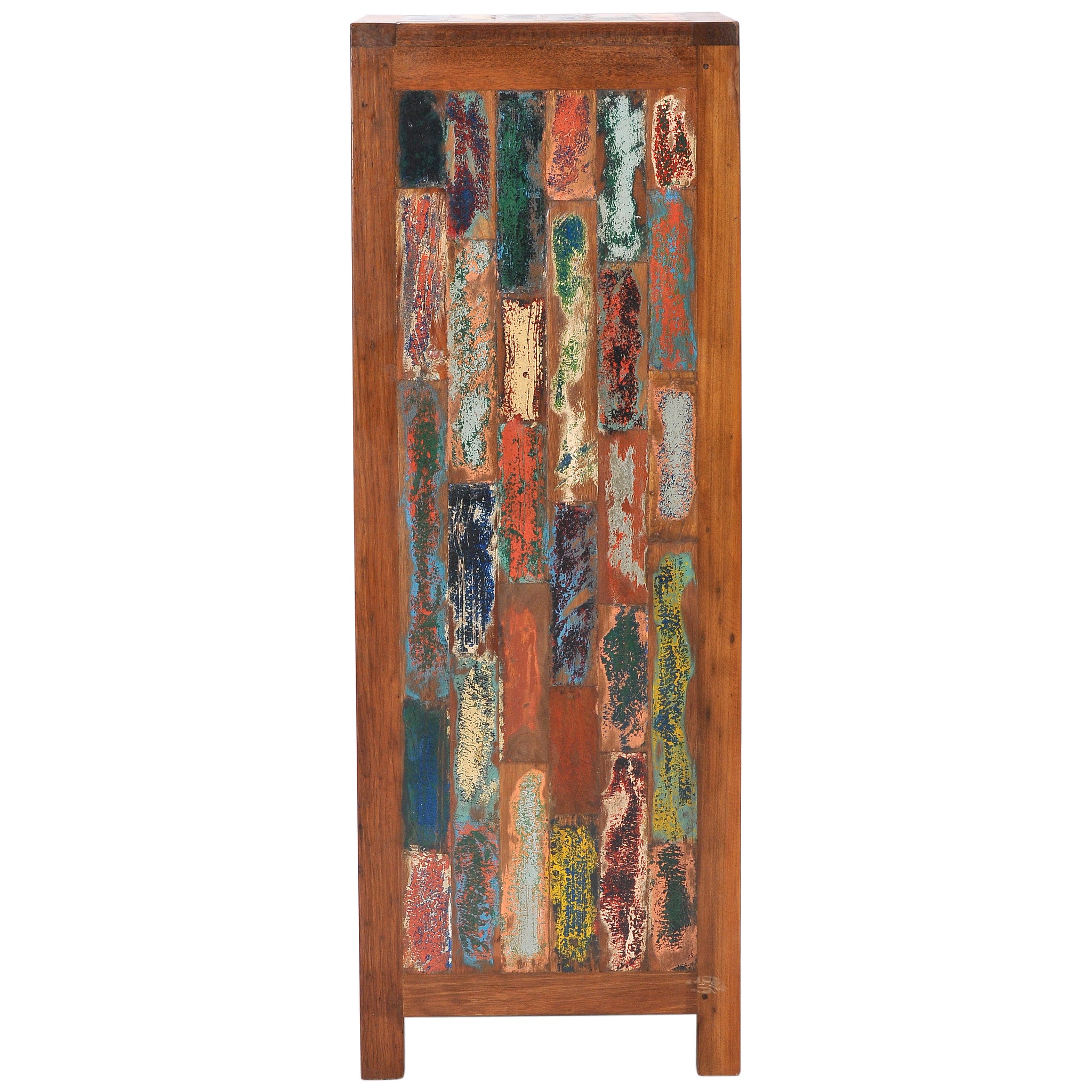 Marina del Rey Chest with 6 Vertical Drawers Made From Recycled Teak