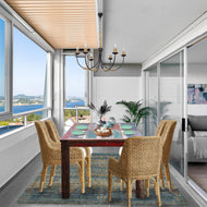 Marina del Rey Rectangular Dining Table Made From Recycled Teak Wood Boats, 55 X 35 Inches - Chic Teak