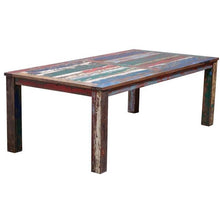 Teak Wood Dining Table Made From Recycled Teak Wood Boats, 87 X 43 Inches - Chic Teak