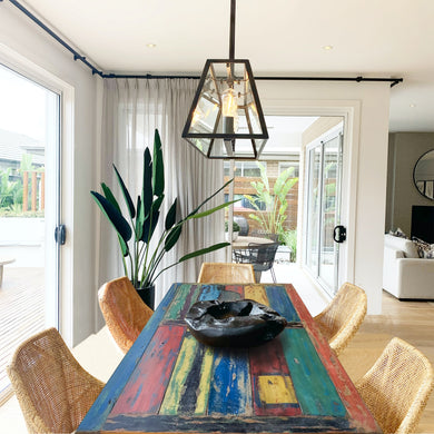 Marina del Rey Rectangular Dining Table Made From Recycled Teak Wood Boats, 71 X 43 Inches - Chic Teak