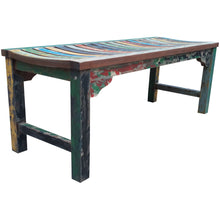 Backless Dining Bench made from Recycled Teak Wood Boats, 4 foot - Chic Teak
