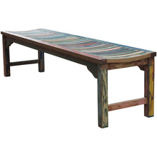 Backless Dining Bench made from Recycled Teak Wood Boats, 6 foot - Chic Teak
