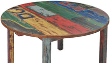 Marina del Rey Round Dining Table made from Recycled Teak Wood Boats, 55 inch