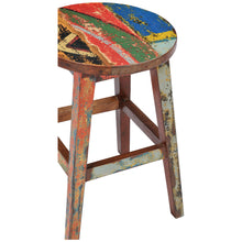 Marina Del Rey Round Recycled Teak Wood Boat Counter Stool