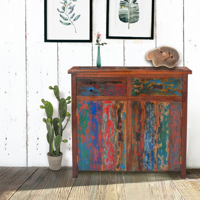 Marina del Rey Chest with 2 Doors & 2 Drawers made from Recycled Teak Wood Boats