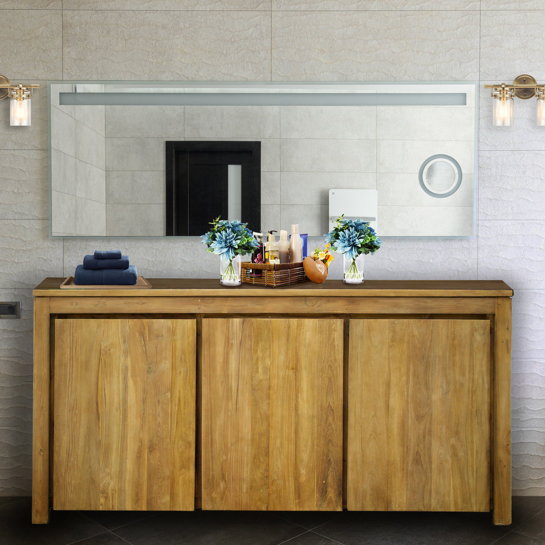 Recycled Teak Wood Lumbrera Vertical Bathroom Linen Cabinet with 1 Door & 3  Shelves by Chic Teak only $1,083.33