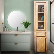 Recycled Teak Wood Singola Vertical Bathroom Linen Cabinet - Chic Teak