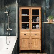 Recycled Teak Wood Sumatra Bathroom Linen Cupboard with 4 Doors and 2 Drawers - Chic Teak