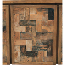 Recycled Teak Wood Mozaik Media Center / Buffet with 4 Wooden Doors - Chic Teak