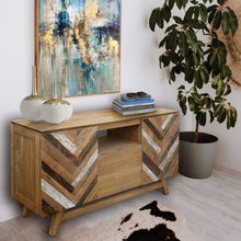 Recycled Teak Wood Brux Art Deco Dresser / Media Center, 59 Inch