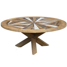 Tuscany Round Recycled Teak Wood Coffee Table, 40 inch