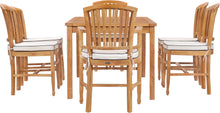 7 Piece Teak Wood Orleans 63" Patio Bistro Dining Set with 2 Arm Chairs & 4 Side Chairs