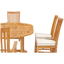 7 Piece Teak Wood Balero Round to Oval Dining Set with 2 Arm Chairs and 4 Side Chairs