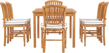 7 Piece Teak Wood Orleans 55" Patio Bistro Dining Set with 6 Side Chairs
