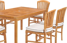7 Piece Teak Wood Orleans 55" Patio Bistro Dining Set with 6 Side Chairs