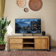 Recycled Teak Wood Solo Media Center, 2 Drawer 1 Cabinet - Chic Teak