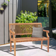 Teak Wood Castle Bench with Arms, 4 ft - Chic Teak