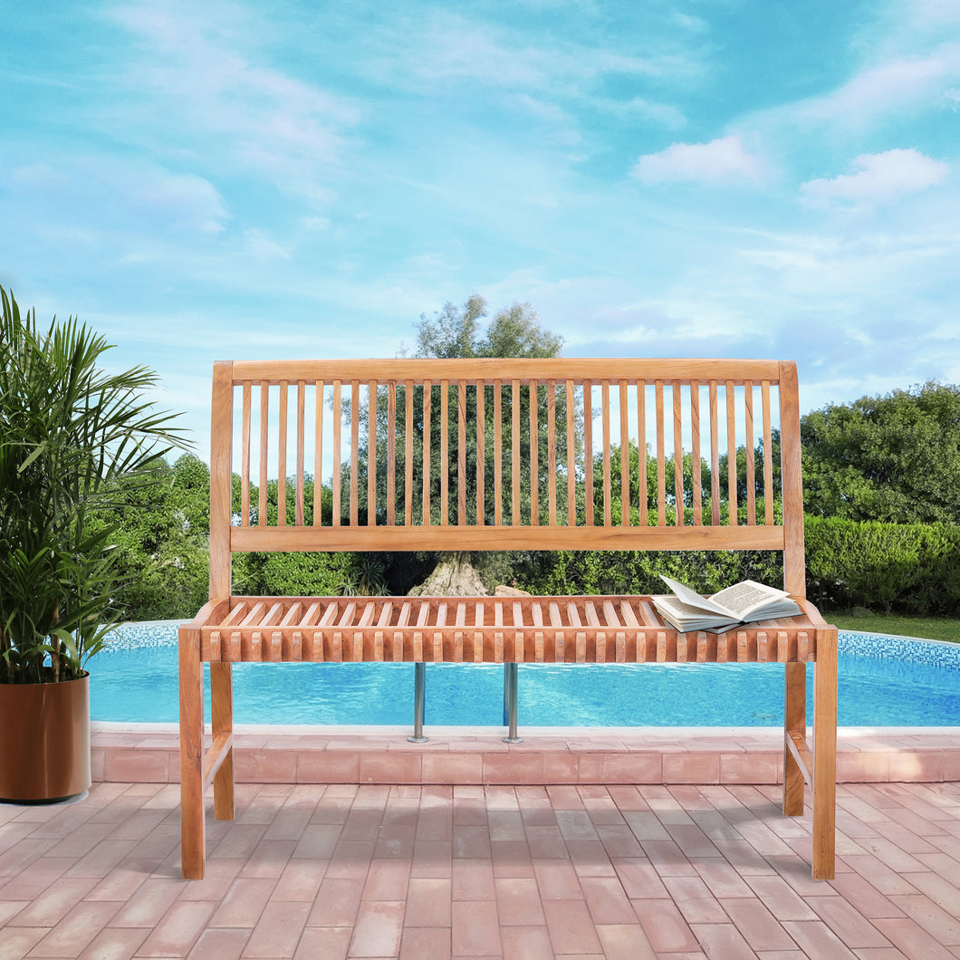 Castle Bench Teak Wood Castle Bench without Arms, 4 ft by Chic Teak only $517.13