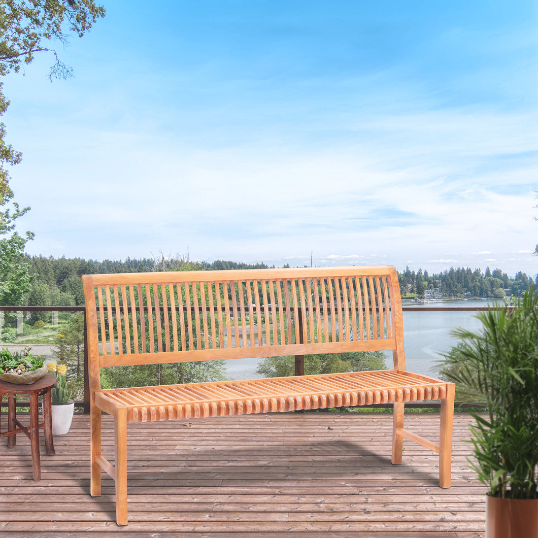 Castle Bench Teak Wood Castle Bench without Arms, 5 ft by Chic Teak only $653.25