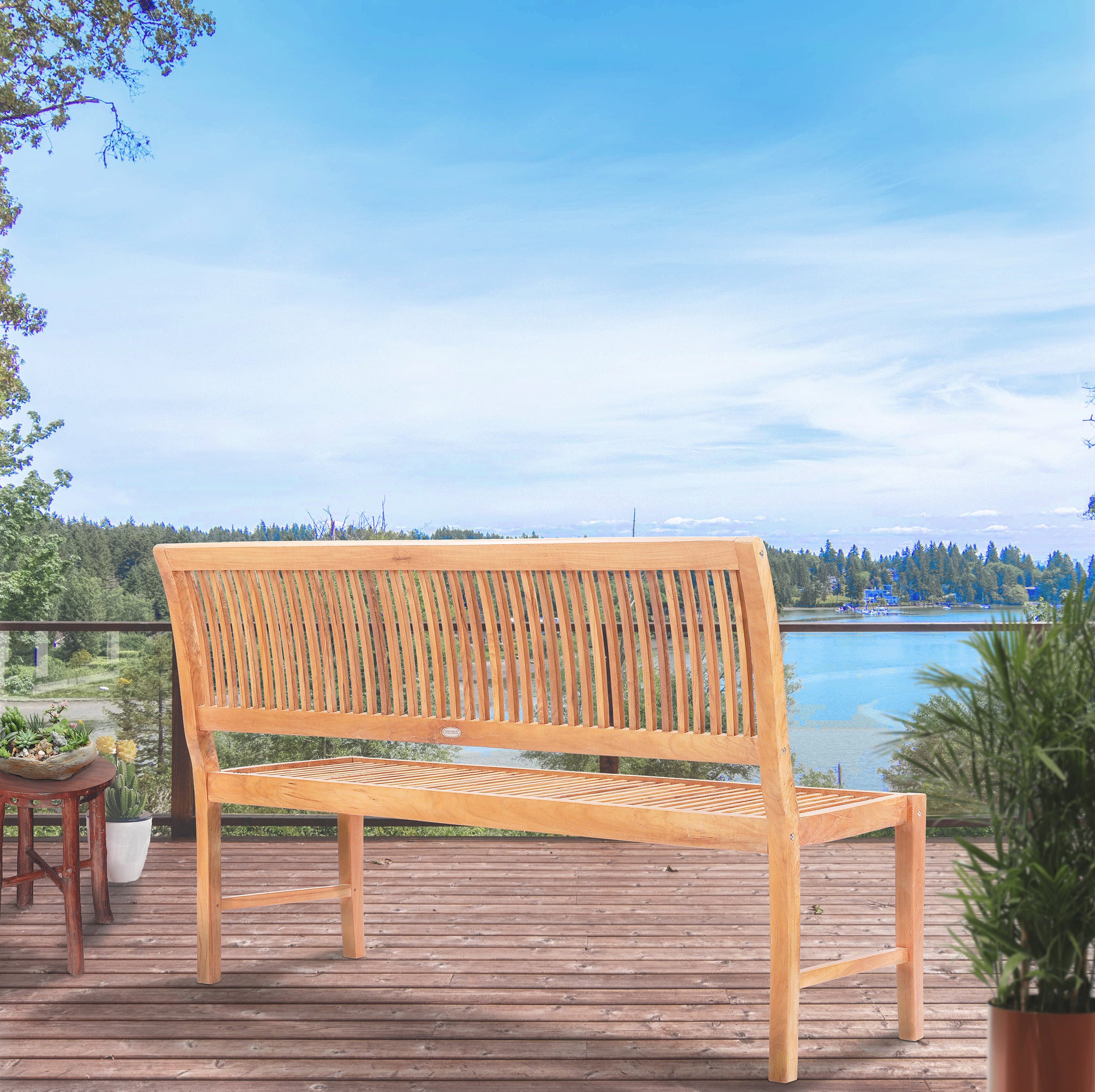 Teak Wood Castle Bench without Arms, 5 ft by Chic Teak only $653.25