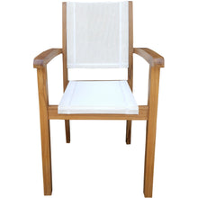 Teak Wood Las Palmas Stacking Arm Chair with Batyline Sling - Chic Teak