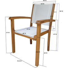 Teak Wood Las Palmas Stacking Arm Chair with Batyline Sling - Chic Teak
