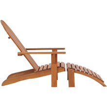 Teak Wood Adirondack Chair With Footstool