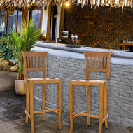 Teak Wood Amsterdam Bar Stool, 30 inch seat - Chic Teak