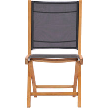 Teak Wood Miami Folding Side Chair, Black (set of 2)