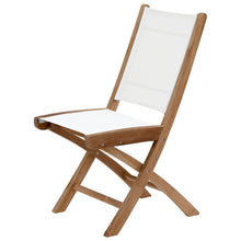 Teak Wood Miami Folding Side Chair, White (set of 2)