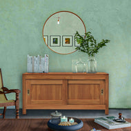 Waxed Teak Wood Oakland Media Center - Chic Teak