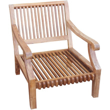 Teak Wood Deep Seating Patio Lounge Chair with Cushions - Chic Teak