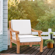 Teak Wood Castle Deep Seating Patio Lounge Chair with Cushions - Chic Teak