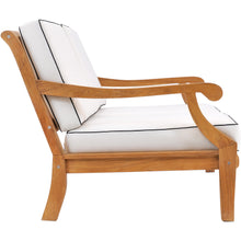 Teak Wood Castle Deep Seating Patio Love Seat with Cushions