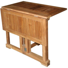 Teak Wood Hatteras Square Folding Patio Table, 35 Inch - Chic Teak