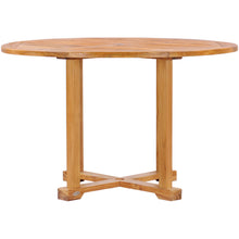 Teak Wood Hatteras Round Outdoor Patio Dining Table, 48 Inch