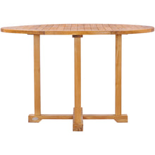 Teak Wood Hatteras Small Round Outdoor Patio Dining Table, 39 Inch