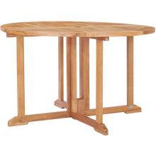 Teak Wood Butterfly Round Outdoor Patio Folding Table, 47 Inch - Chic Teak