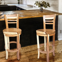 Suar Olympia Live Edge Barstool Chair with Swivel Seat