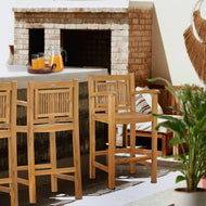 Teak Wood Maldives Bar Stool With Arms - Chic Teak