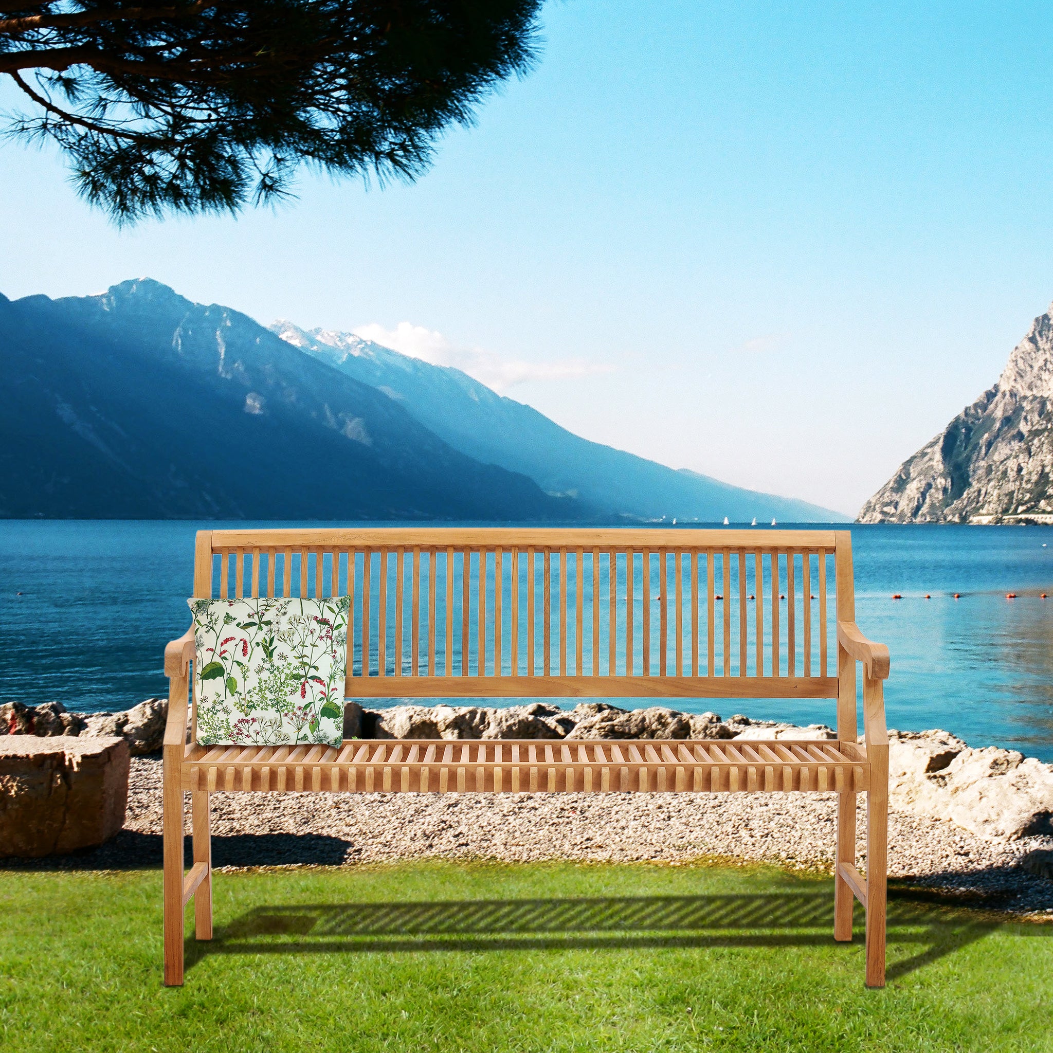 Teak Wood Castle Bench with Arms, 5 ft by Chic Teak only $751.18